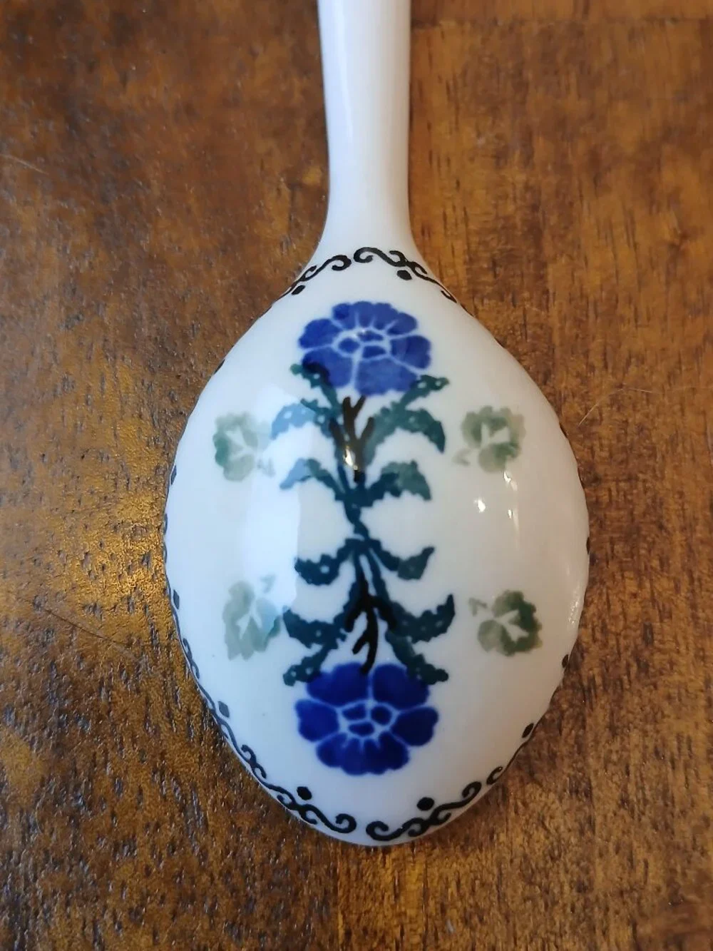 Polish Pottery Deep Bowl Spoon - Floral Design
